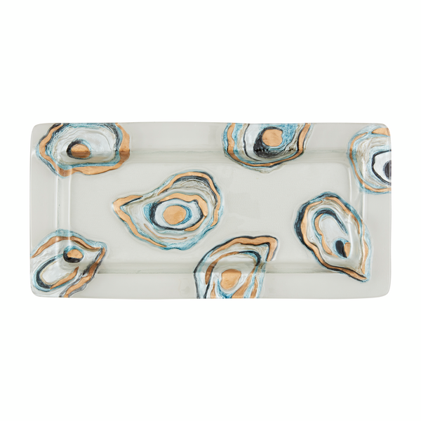 MUD PIE GLASS OYSTER PLATTER
