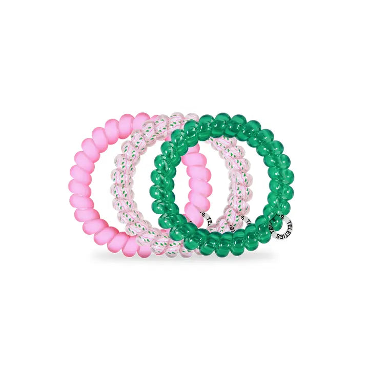 Teleties Spiral Hair Coils | Large | Merry Pinkmas Hair Ties