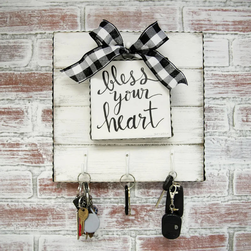 Mini Art & Charm Board with Hooks, Round Top