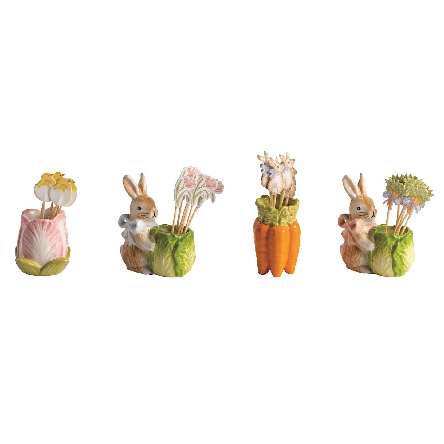 MUD PIE EASTER TOOTHPICK CADDY SETS