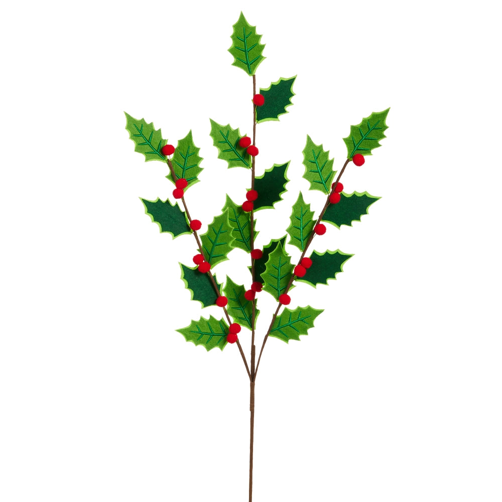 RAZ Imports 28.5" Felt Holly Spray