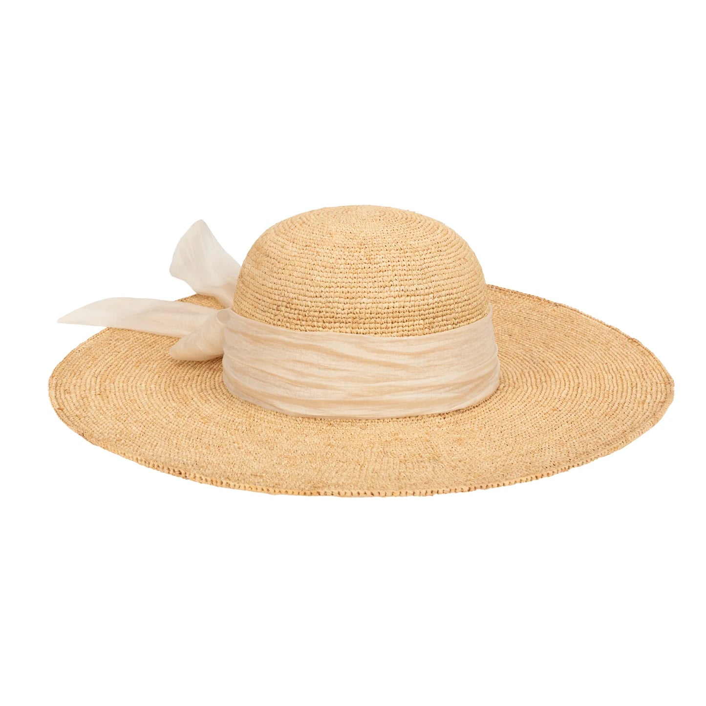 San Diego Hat The Lily - Fine Raffia Straw Round Crown