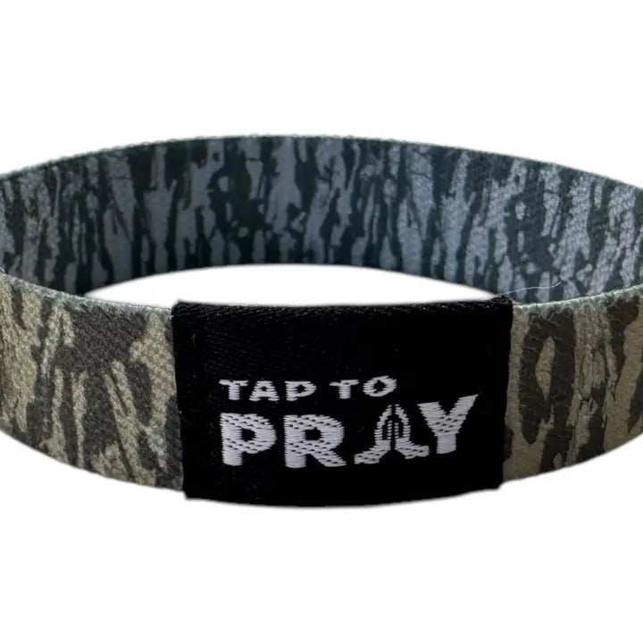 Versible Tap To Pray™ Wristbands - Tree Bark Camo Brown & Grey