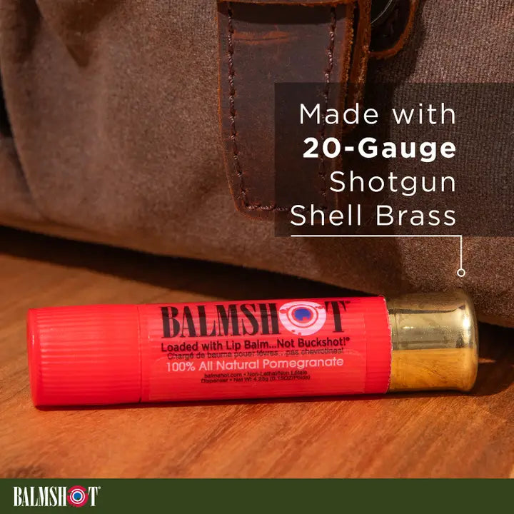 BALMSHOT Pomegranate Beeswax Lip Balm (100% All Natural)
