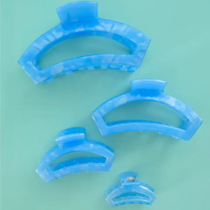 Teleties Open Hair Clip | Small | Blue Lagoon