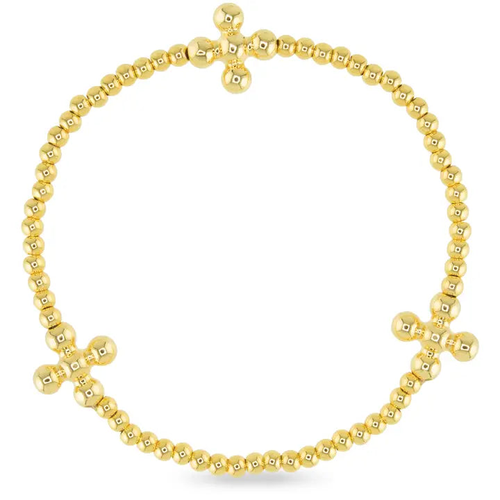Amanda Blu Stackable Gold Beaded with Beaded Cross | Blu Sky Collection
