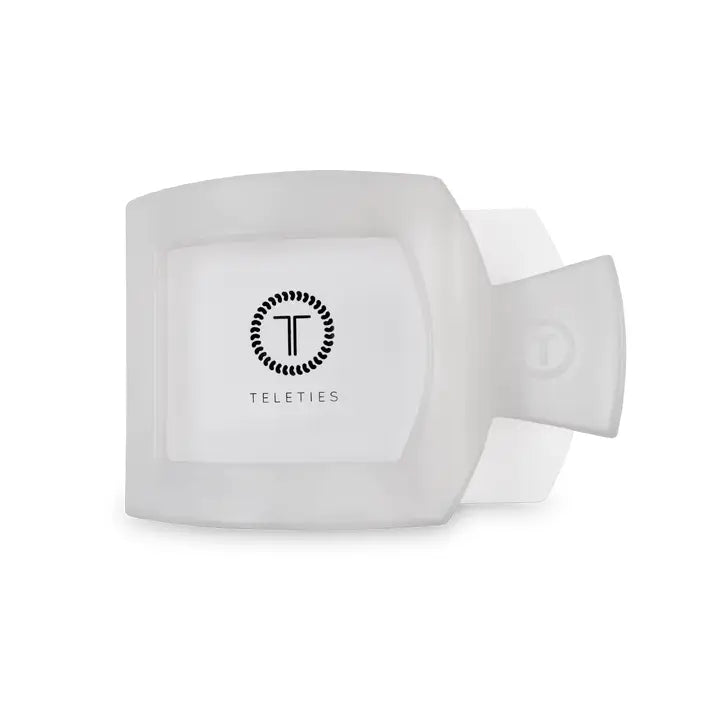 Teleties Coconut White Medium Flat Square Clip