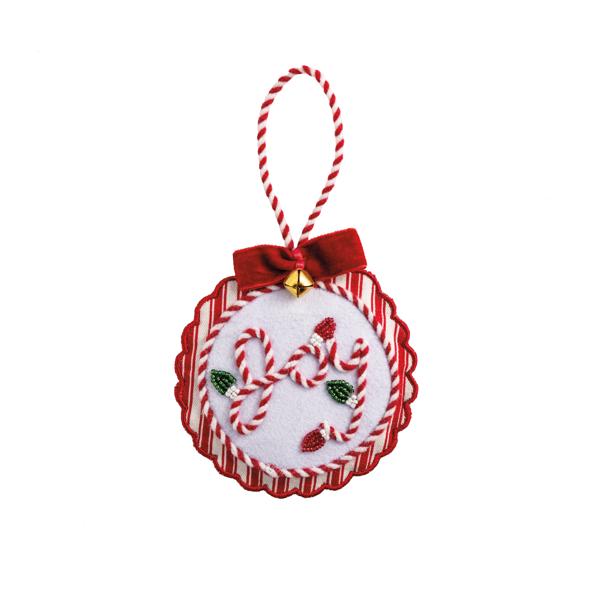 MUD PIE JOY EMBROIDERED ORNAMENT