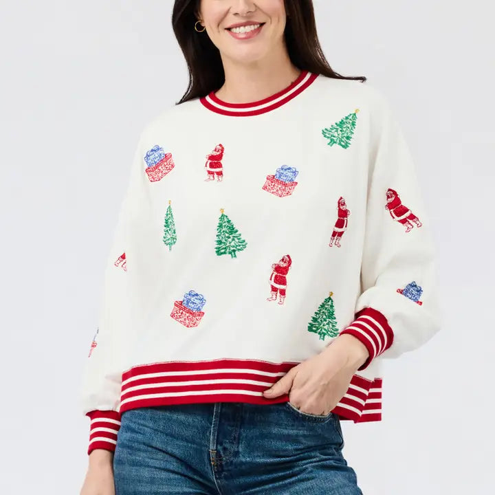 Mary Square Sweatshirt Millie Tidings and Toile