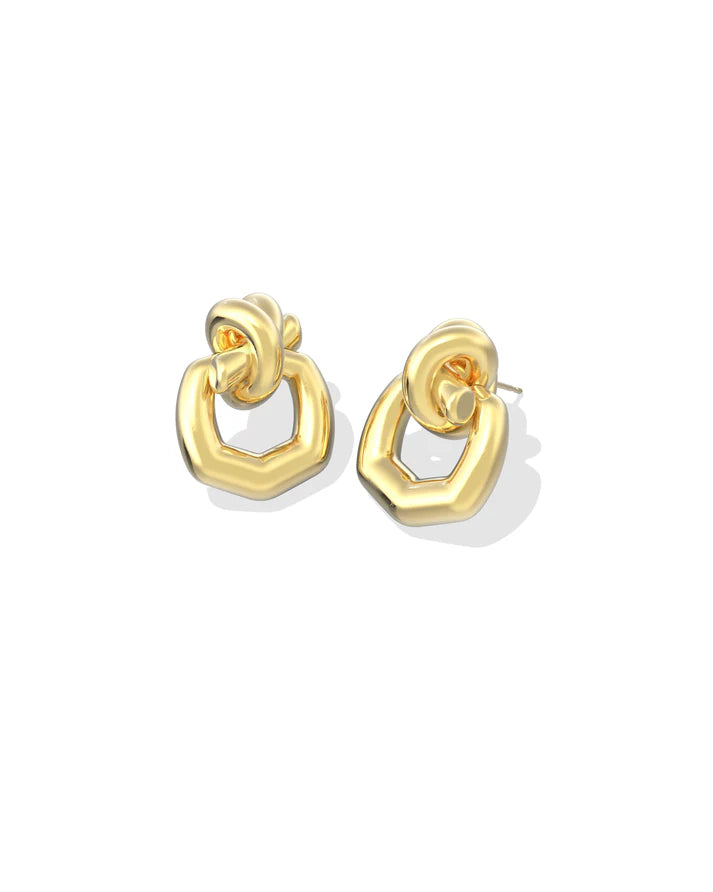 KENDRA SCOTT PARKER KNOT OPEN FRAME EARRINGS GOLD