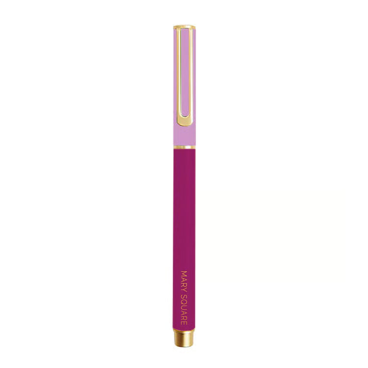 MARY SQUARE Pen Snap Cap Pen Raspberry
