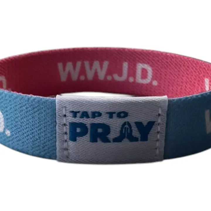 Versible Tap To Pray™ Wristbands - Blue & Pink Wwjd