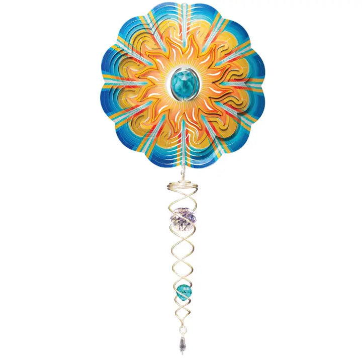 Spinfinity Designs Crystal Aqua Sun - Mini Set Wind Spinner