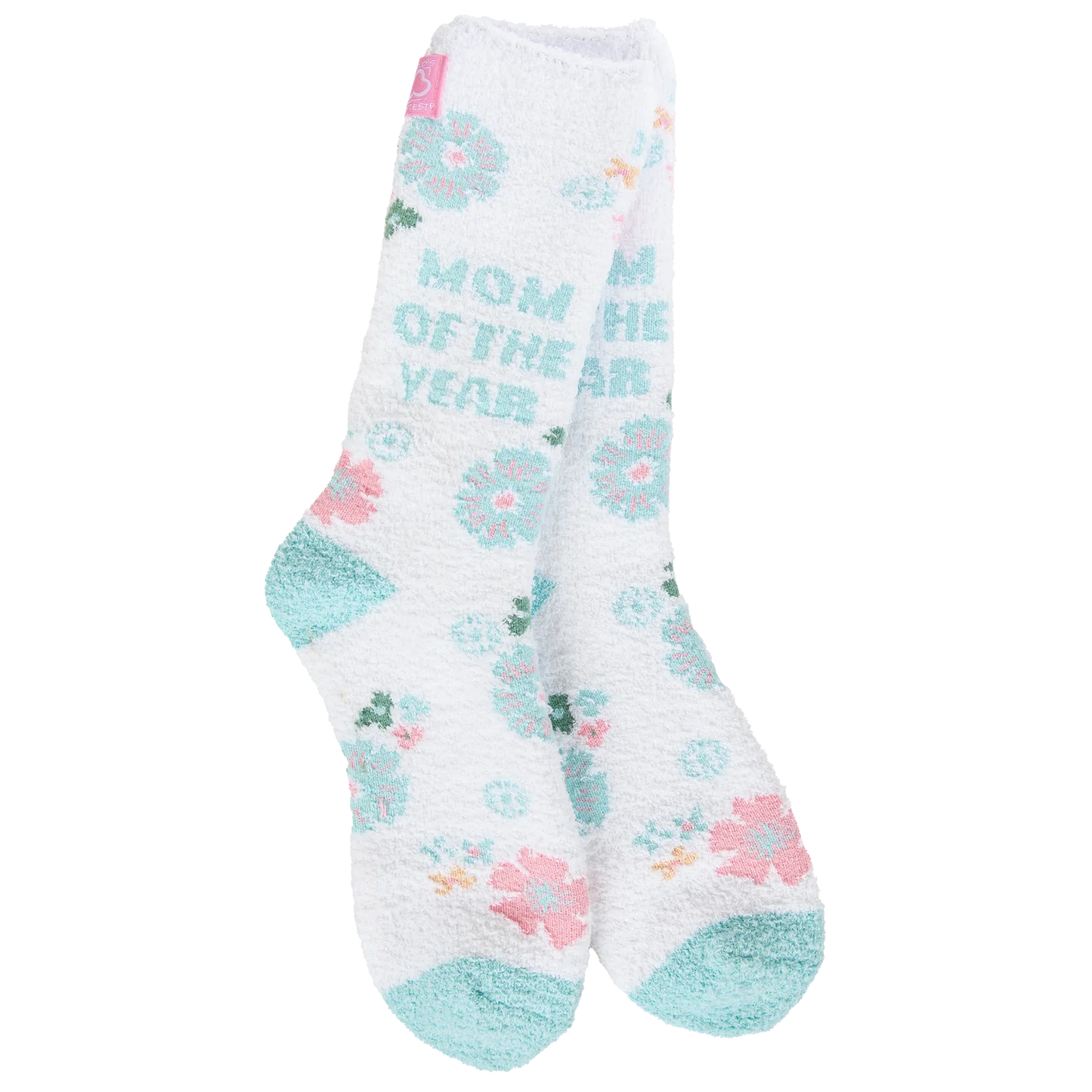 World's Softest Socks Holiday Mother's Day Cozy Crew-White MOTY