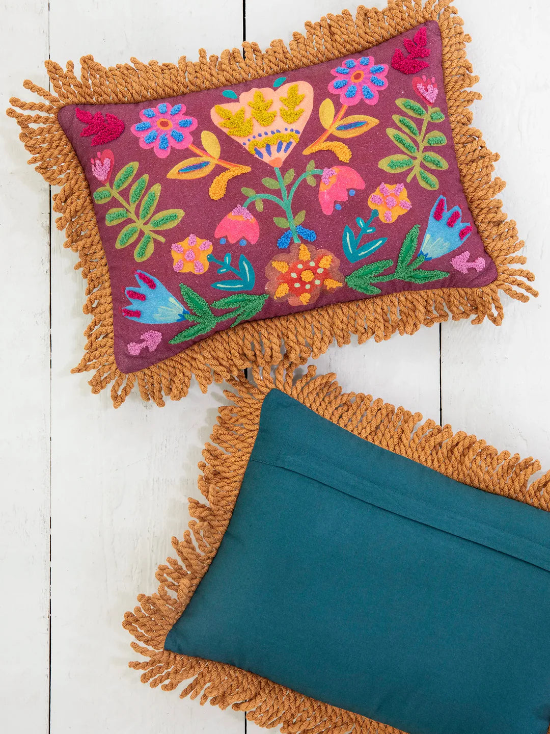 Natural Life Tufted Boho Pillow-Mauve