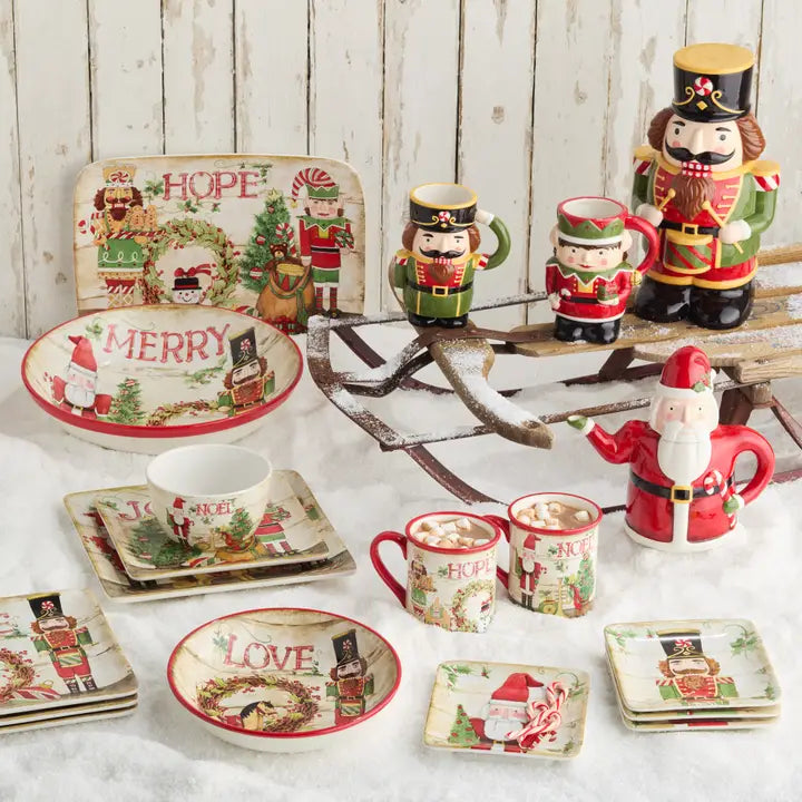 Certified International Nutcracker Parade Melamine Rectangular Tray W/Handles