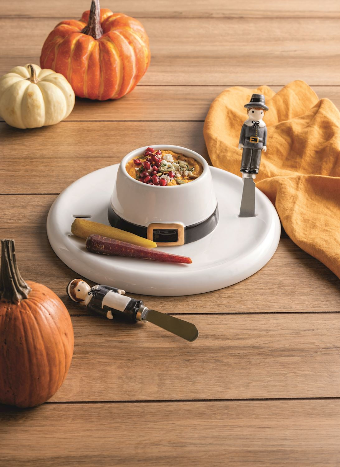 MUD PIE PILGRIM HAT CHIP AND DIP SET