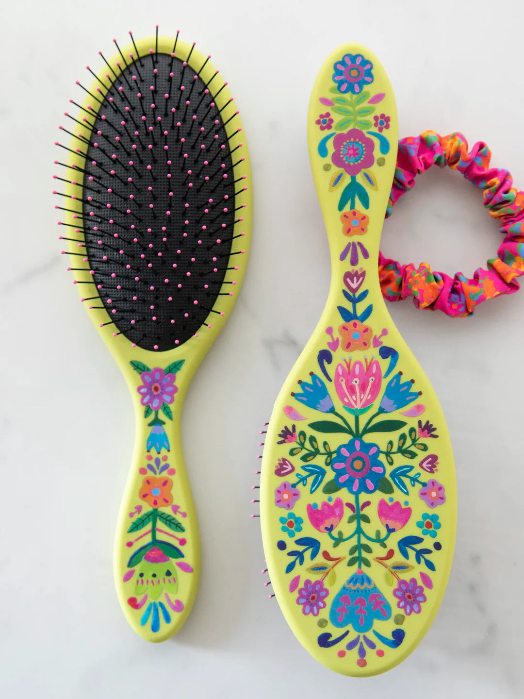 Natural Life Wet / Dry Detangling Hairbrush-Chartreuse