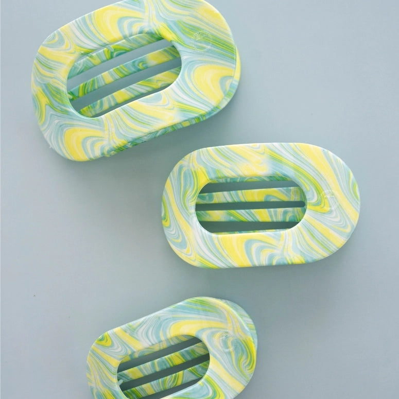 Teleties By the Sea Shore | Medium | Flat Round Hair Clip