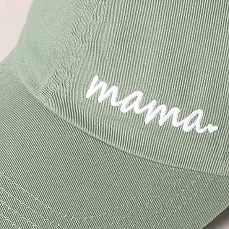 Mama Letters Embroidered Baseball Cap-Sage