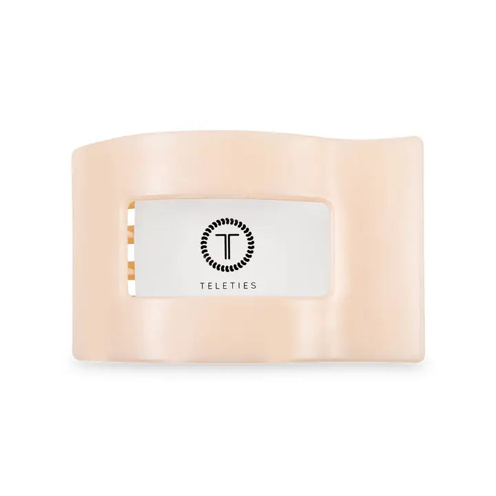 Teleties Flat Rectangle Hair Clip | Medium | Almond Beige