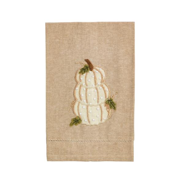 MUD PIE STACKED PUMPKIN FRENCH KNOT TOWEL