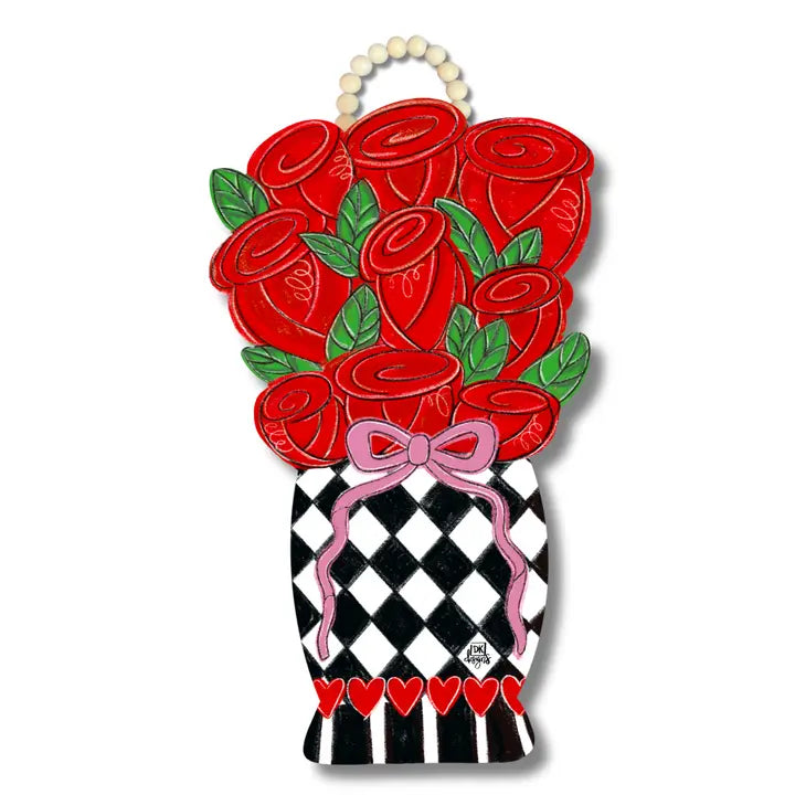 DK Designs Rose Vase Door Hanger