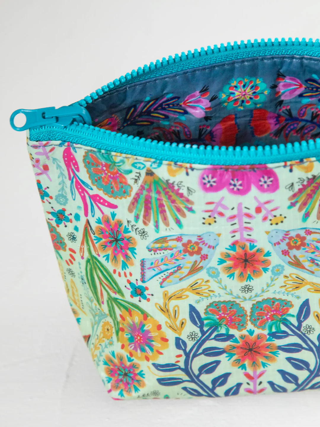 Natural Life Small Recycled Zipper Pouch-Cream Floral