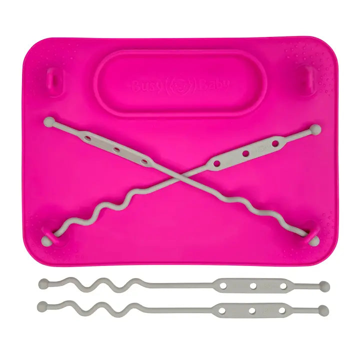 Busy Baby Silicone Placemat - 4 Tether Version-Pink
