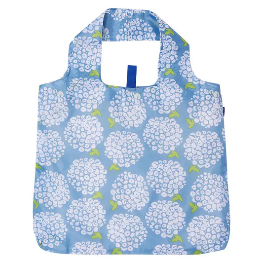 Rockflowerpaper Hydrangea Blossoms Reusable Shopper Blu Bag