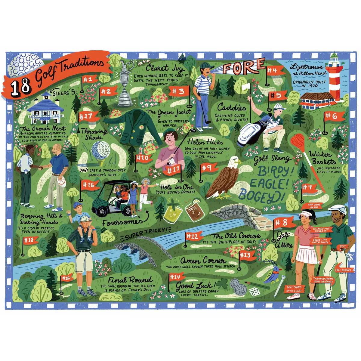True South Puzzle - 18 Golf Traditions - 500 piece