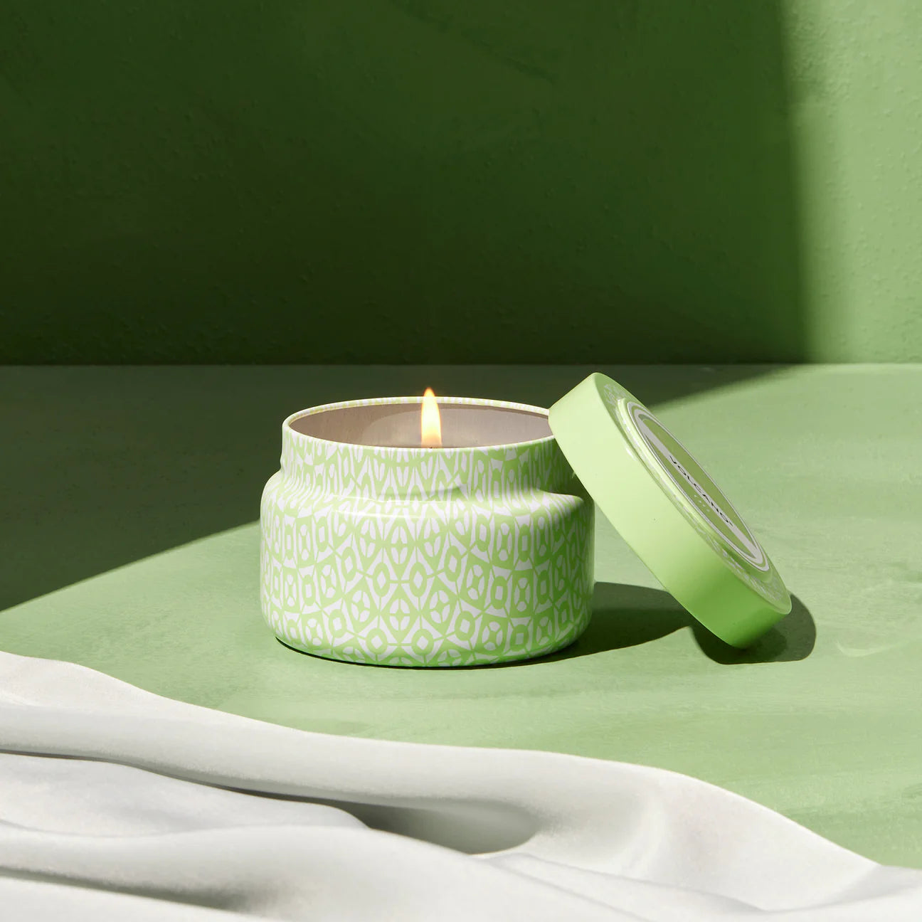 capri BLUE Volcano Iced Matcha Printed Travel Tin Candle, 8.5 oz