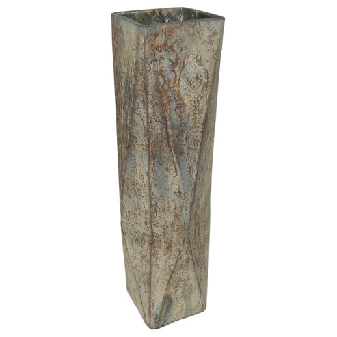 Vase 4"W X 13"H Glass Burnt Gold