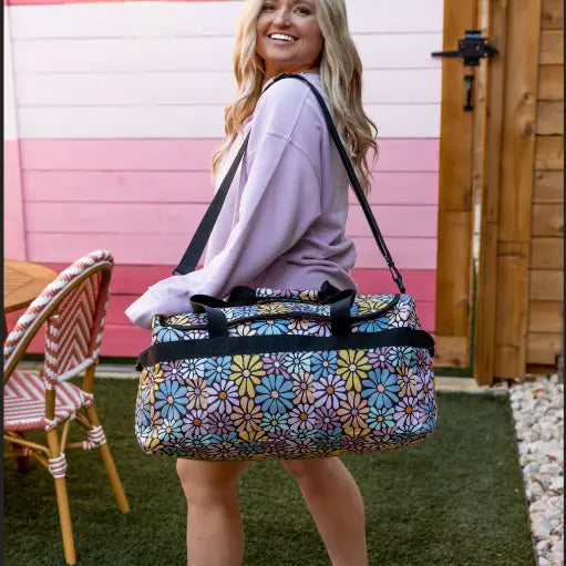 Jadelynn Brooke Canvas Duffle - Black Daisy