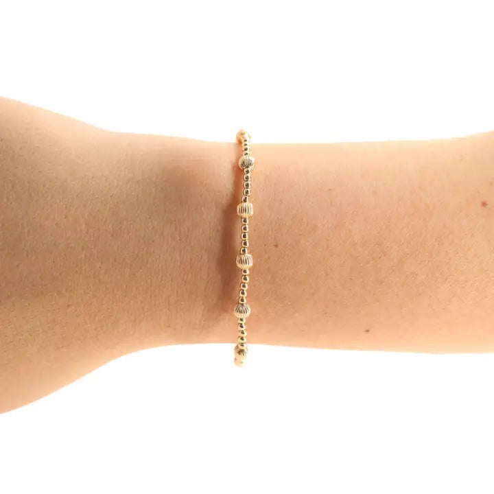 Beaded Blondes June Gold Fluted Bracelet