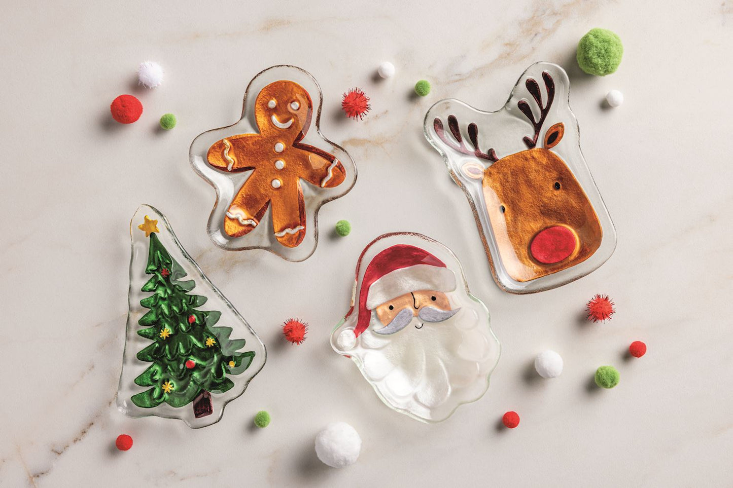 MUD PIE CHRISTMAS GLASS TIDBIT PLTE