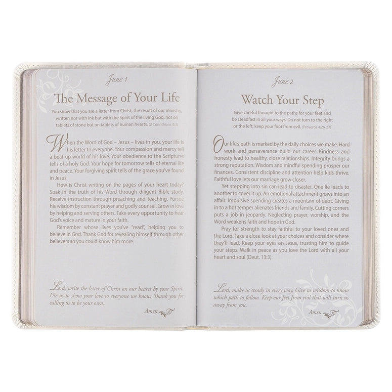 Mr. & Mrs. 366 Devotions For Couples White Faux Leather Devotional