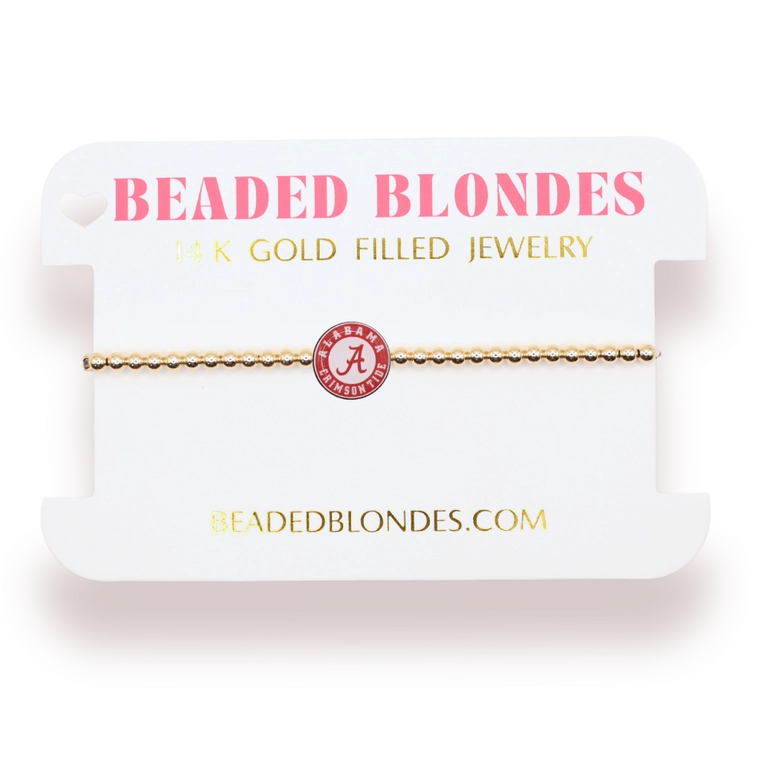 Beaded Blondes Alabama Logo Bracelet