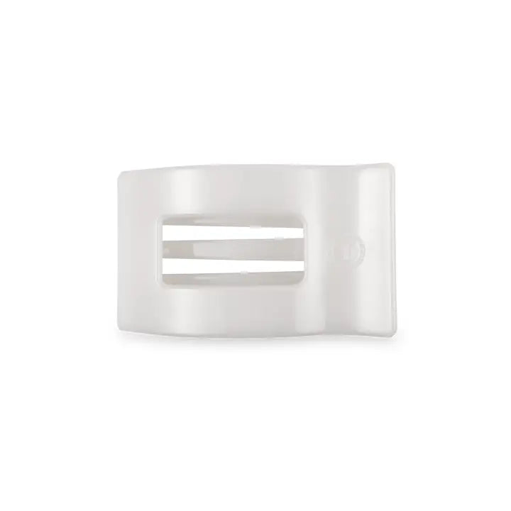 Teleties Flat Rectangle Hair Clip | Small | Coconut White