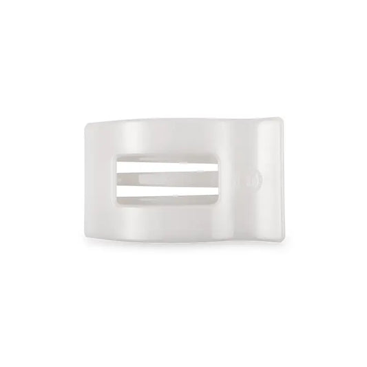 Teleties Flat Rectangle Hair Clip | Small | Coconut White