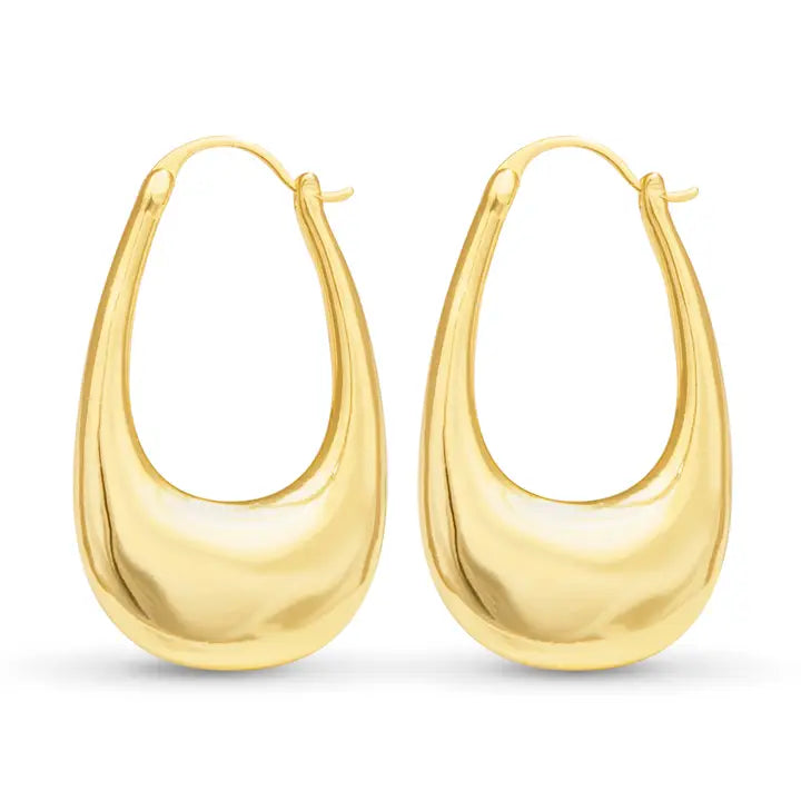 Amanda Blu Naomi Polished Elongated Hoop Gold