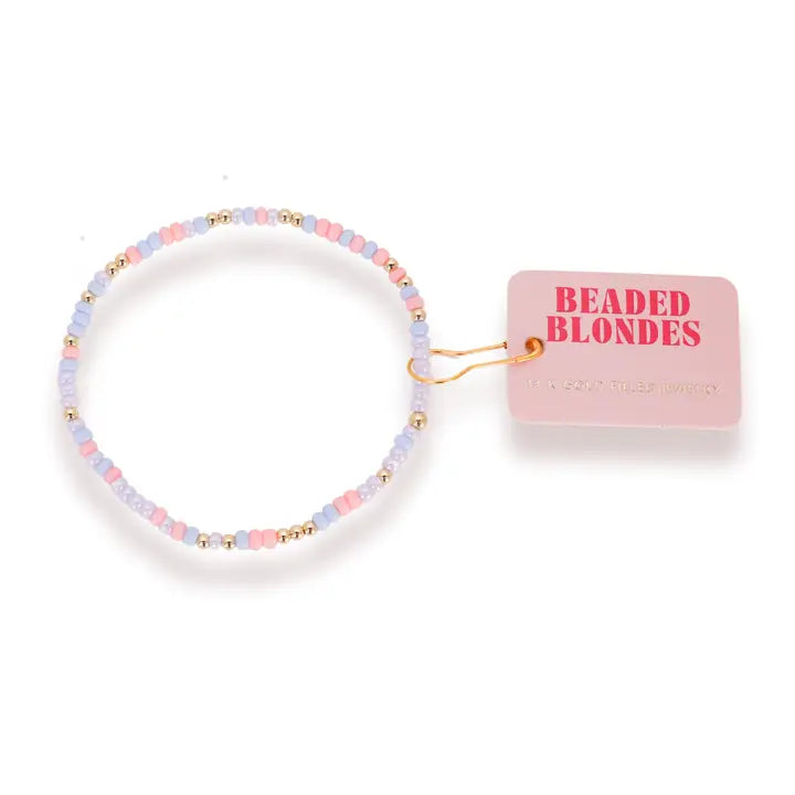 Beaded Blondes Pastel Pink, Periwinkle & Lilac Sprinkle Bracelet