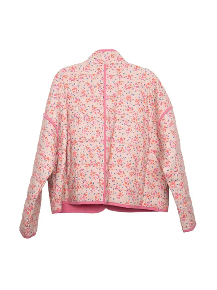 Katydid Pink Dainty Floral Lightweight Quilted Jacket