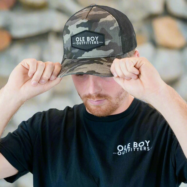 Ole Boy Black Camo Classic Logo Patch Hat