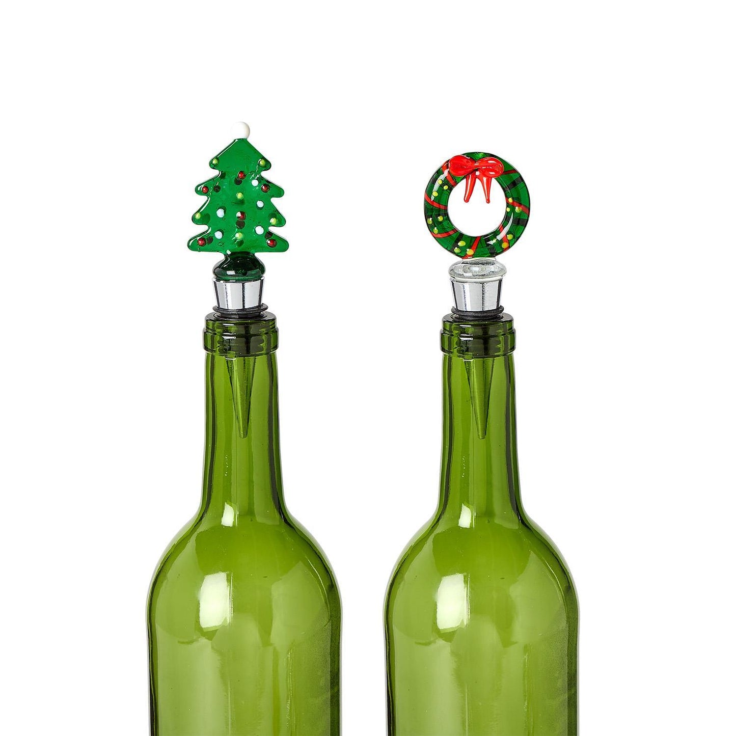 TWO'S COMPANY CHRISTMAS SPIRITS WINE BOTTLE STOPPER
