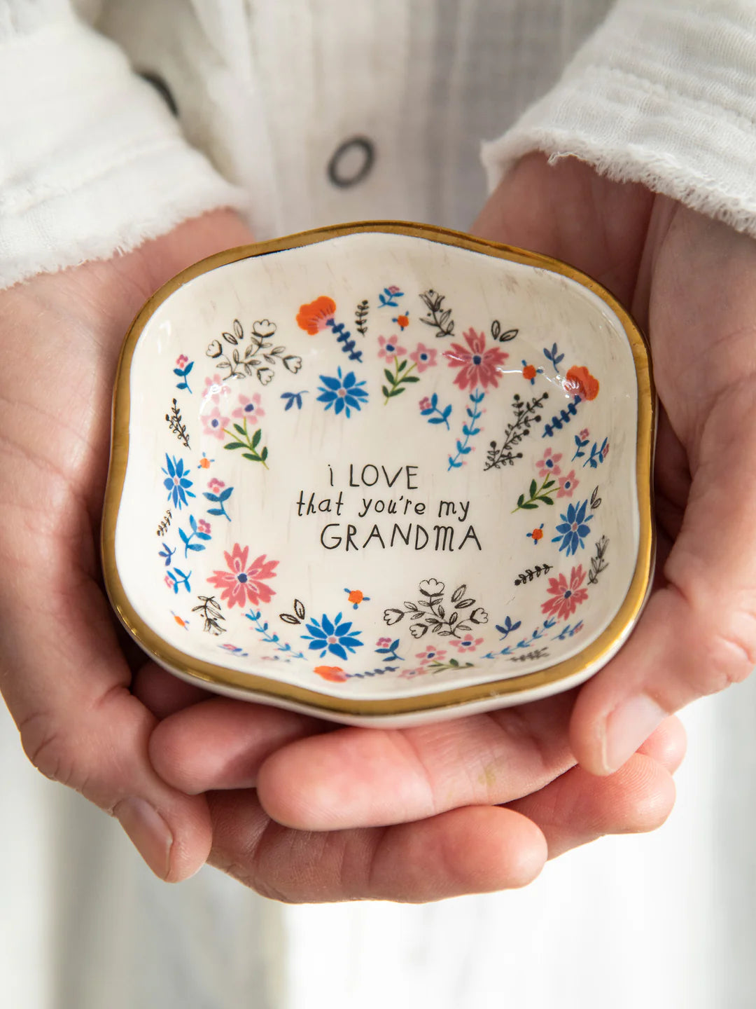 Natural Life Antiqued Trinket Bowl-Grandma
