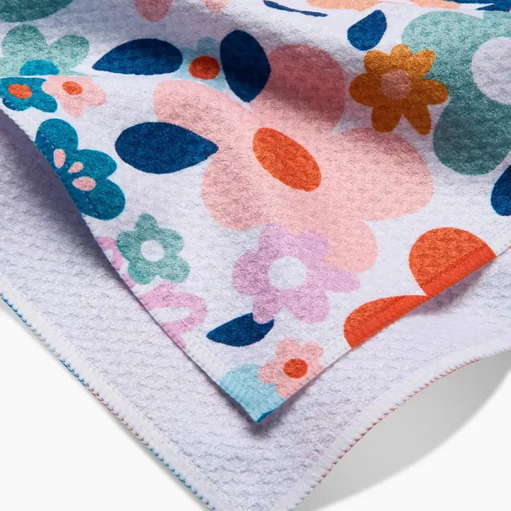 Geometry Whimsy Floral Tea Towel