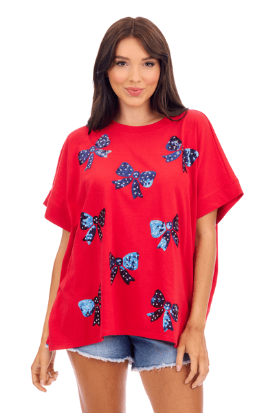 MUD PIE AMERICANA SPARKLE TOP-RED