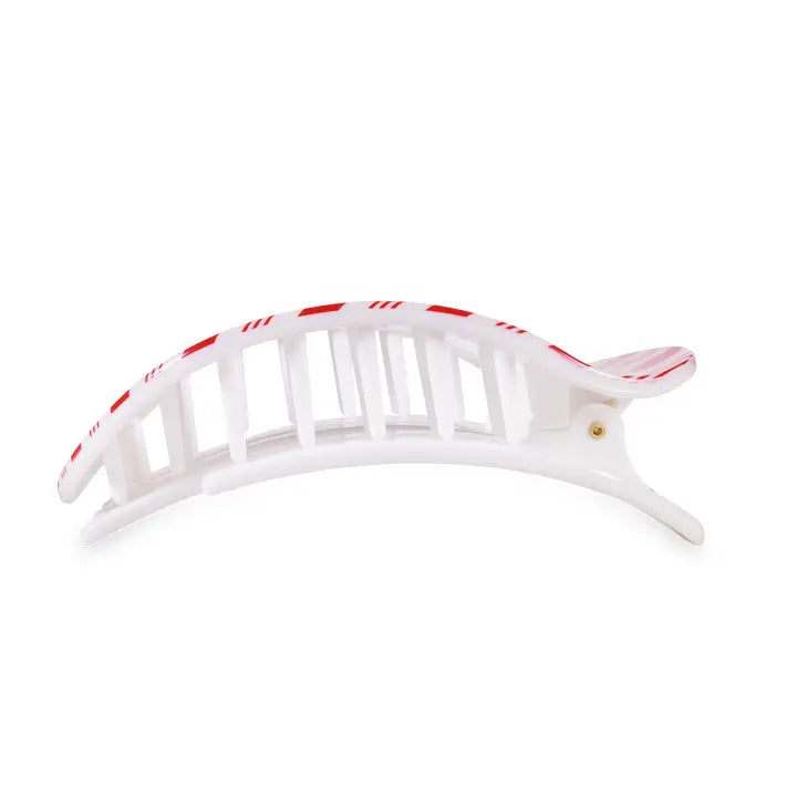 Teleties Flat Round Hair Clip | Large | Candy Cane Crush