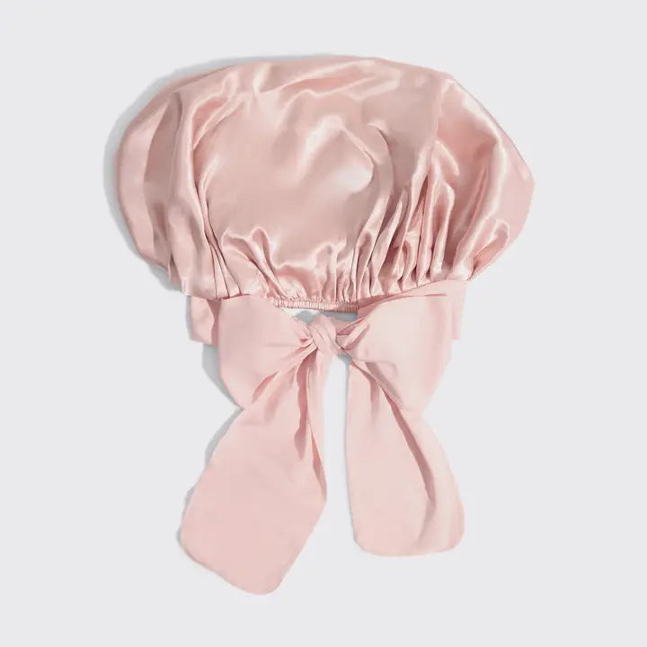 Kitsch Adjustable Oversized Satin Bonnet- Blush
